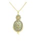 Golden Pendent Set with Earrings, Gold Color with Green Color Crafting, KEP-3872, Fashion Jewelry